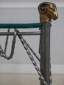L72754: Regency Style Iron Brass & Glass Top Rams 