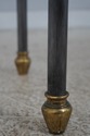 L72754: Regency Style Iron Brass & Glass Top Rams 