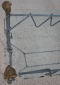 L72754: Regency Style Iron Brass & Glass Top Rams 