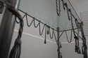 L72754: Regency Style Iron Brass & Glass Top Rams 