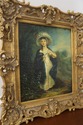 F55574EC: Woman w. Bonnet In Field Framed Oil Pain