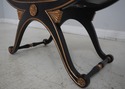 63943EC: Black & Gold Regency Style X Base Bench