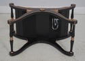 63943EC: Black & Gold Regency Style X Base Bench