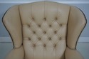 64031: Chesterfield Style Tufted Creme Leather Win