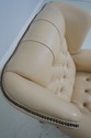 64031: Chesterfield Style Tufted Creme Leather Win