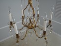 F72472:  Vintage French Crystal And Bronze Six-Arm