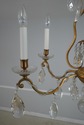 F72472:  Vintage French Crystal And Bronze Six-Arm