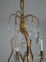 F72472:  Vintage French Crystal And Bronze Six-Arm