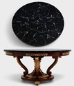 L72494: BAKER French Empire Round Faux Marble Top 
