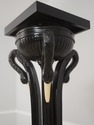 F72446: Art Deco Swan Carved Black Lacquer Pedesta