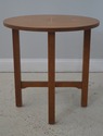 72561: Pair STICKLEY Inlaid Mission Oak Round Lamp