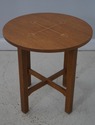 72561: Pair STICKLEY Inlaid Mission Oak Round Lamp