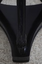 F72446: Art Deco Swan Carved Black Lacquer Pedesta