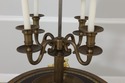 F55596EC: Brass 4 Arm Candelabra Lamp w. Toleware 