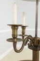 F55596EC: Brass 4 Arm Candelabra Lamp w. Toleware 