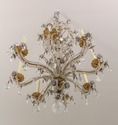 F59522EC: Hollywood Regency Crystal Chandelier w. 