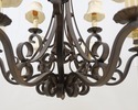 F55563EC: Heavy Wrought Iron 9 Arm Chandelier  