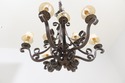 F55563EC: Heavy Wrought Iron 9 Arm Chandelier  