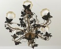 F55568EC: Grapevine Design 6 Light Toleware Chande