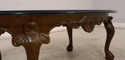 52176EC: HENREDON Oval Glass Top Claw Foot Coffee 