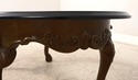 52176EC: HENREDON Oval Glass Top Claw Foot Coffee 