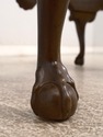 52176EC: HENREDON Oval Glass Top Claw Foot Coffee 