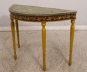 F51820EC: Adams Paint Decorated 1/2 Round Console 
