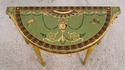 F51820EC: Adams Paint Decorated 1/2 Round Console 