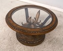 F67691: Round Decorative Glass Top Coffee Table w.