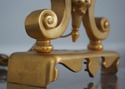 F72790: Pair Antique French Bronze Dolphin Andiron