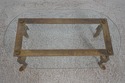 F72800: Vintage Bronze Swan Frame Glass Top Coffee