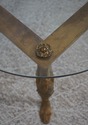 F72800: Vintage Bronze Swan Frame Glass Top Coffee