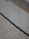 F72800: Vintage Bronze Swan Frame Glass Top Coffee