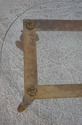 F72800: Vintage Bronze Swan Frame Glass Top Coffee