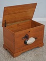 F68164: Pine Dovetailed Blanket Chest w. Decoy Duc