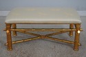 L57727: Decorator Newly Upholstered Gold Bamboo Fo