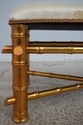L57727: Decorator Newly Upholstered Gold Bamboo Fo