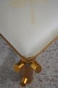 L57727: Decorator Newly Upholstered Gold Bamboo Fo
