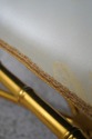 L57727: Decorator Newly Upholstered Gold Bamboo Fo