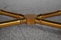 L57727: Decorator Newly Upholstered Gold Bamboo Fo