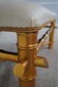 L57727: Decorator Newly Upholstered Gold Bamboo Fo