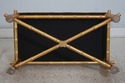 L57727: Decorator Newly Upholstered Gold Bamboo Fo