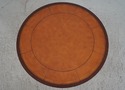 L67976: ETHAN ALLEN Round Mahogany Leather Top Dru