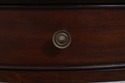 L67976: ETHAN ALLEN Round Mahogany Leather Top Dru