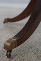 L67976: ETHAN ALLEN Round Mahogany Leather Top Dru