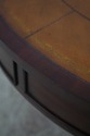 L67976: ETHAN ALLEN Round Mahogany Leather Top Dru