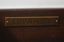 L67976: ETHAN ALLEN Round Mahogany Leather Top Dru