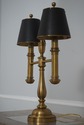F72903: RALPH LAUREN Attributed Brass Lamp w. Leat