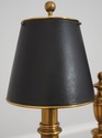 F72903: RALPH LAUREN Attributed Brass Lamp w. Leat
