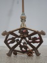 LF72897: Vintage Art Deco Peacock Shade Floor Lamp